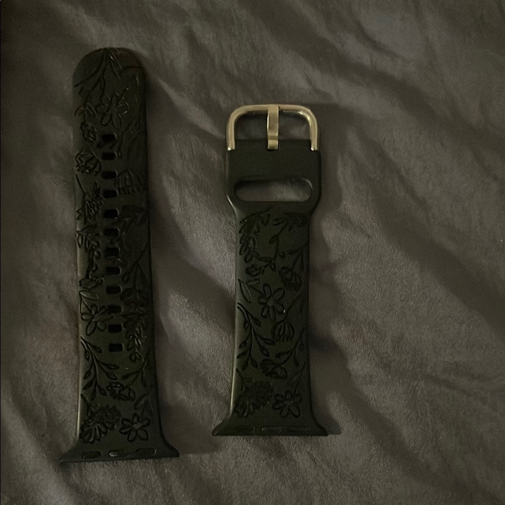 Floral Black Watch Band